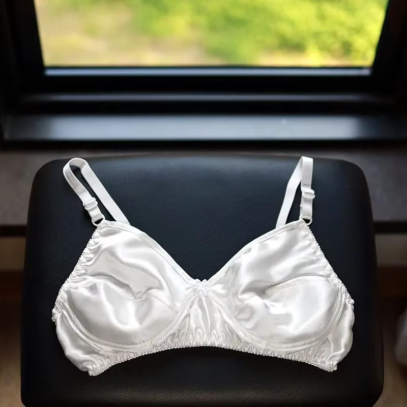 Soutien-gorge 100% Mulberry double face, sous-vêtements fins et respirants, sans fil