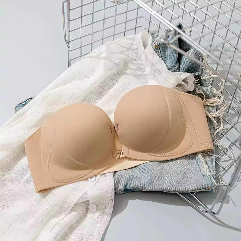 Soutien-gorge antidérapant sans bretelles pour femmes, avec petits seins, boucle avant, conception f