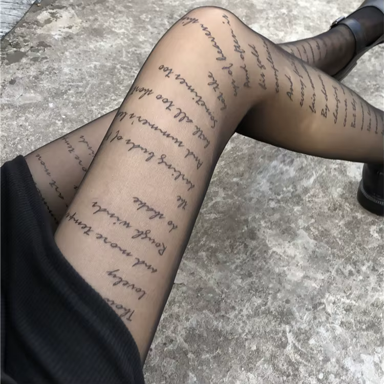 Bas avec lettres, accessoires de fête en boîte de nuit, collants en résille Sexy avec diamants pour 