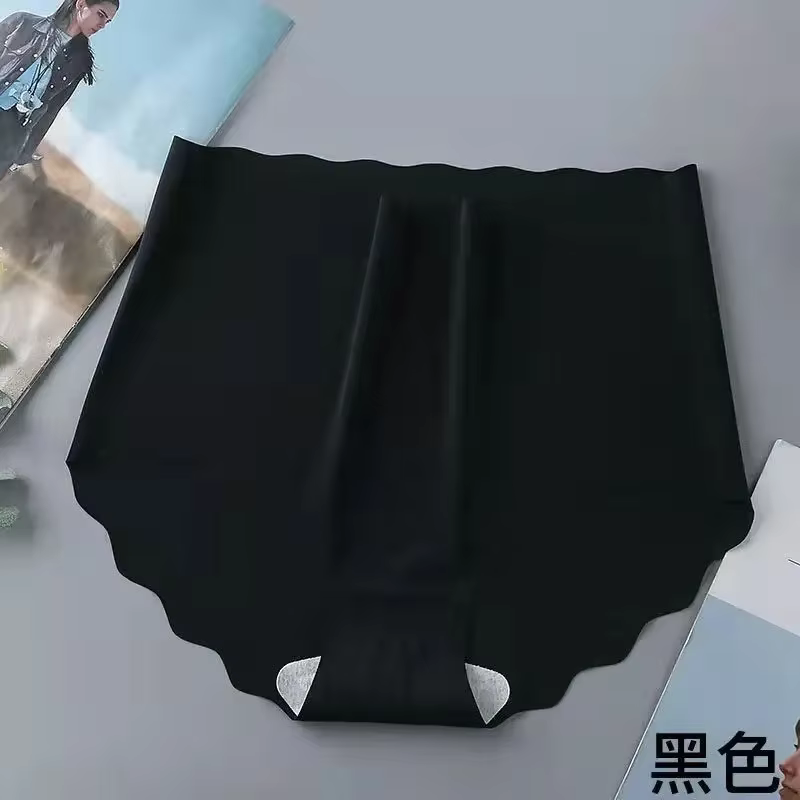 Culotte invisible sans couture pour femme, sous-vêtement ultra fin, taille haute, couleur unie, conf