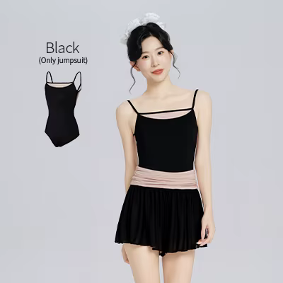 Justaucorps de ballet doux sans manches pour femmes et adolescentes, avec empiècements en maille, po