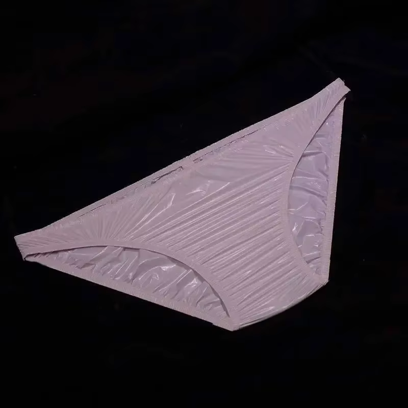 Mâle Sexy Ultra-mince EPU Film plastique culotte blanche femmes transparent doux Anti-fuite hygiène