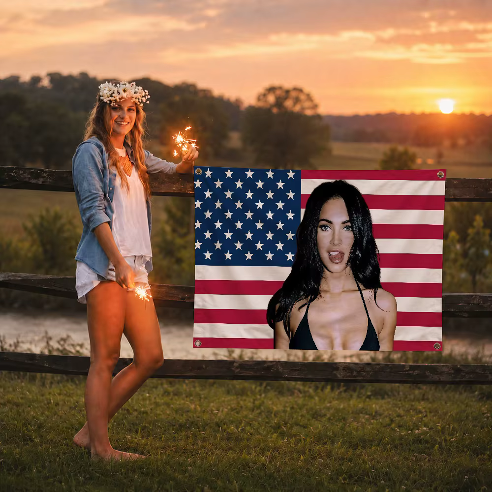 Drapeau Décoratif M-Megan Fox Sexy Girl pour Pique-nique en Plein Air, Fête, Art Mural, Maison, Camp