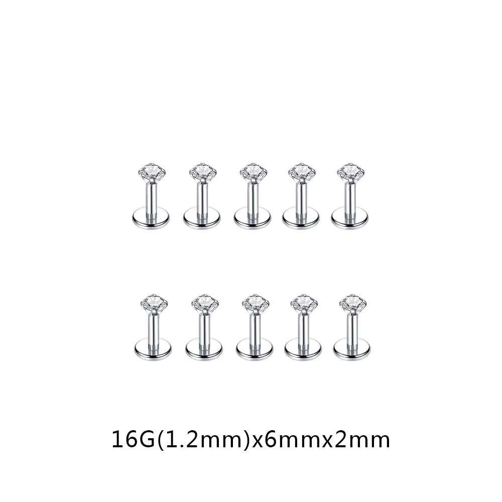 10 pièces/lot 16G Tragus Labret Piercing bijoux filetage interne en acier inoxydable Monroe lèvres a