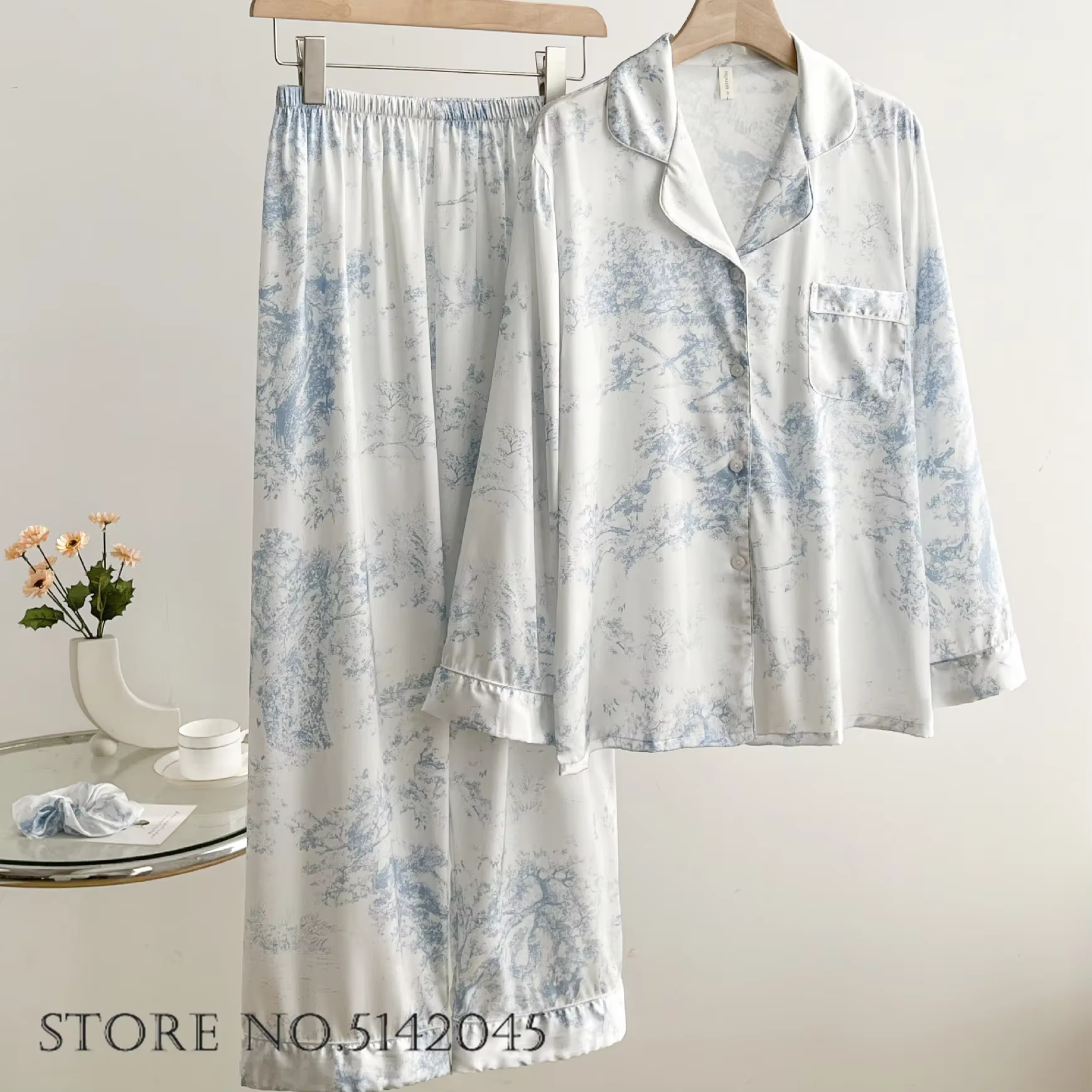 Femme 2 pièces Pyjamas ensemble vêtements de nuit nouveau Style chinois Jacquard Pyjama Pour Femme v