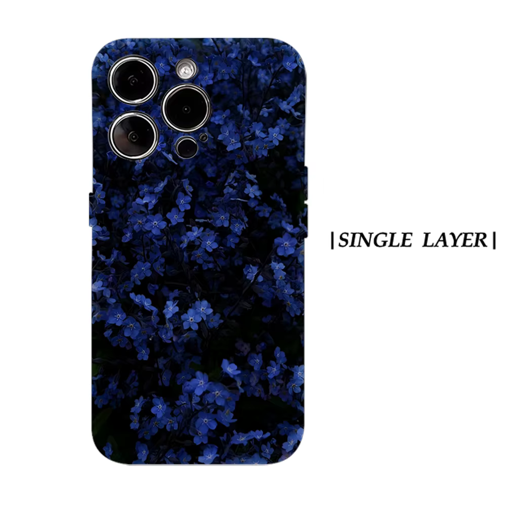 Coque magnétique Midnight Blue Bloom pour iPhone 17, 16, 15, 14, 13 Pro Max Plus – Étui robuste simp