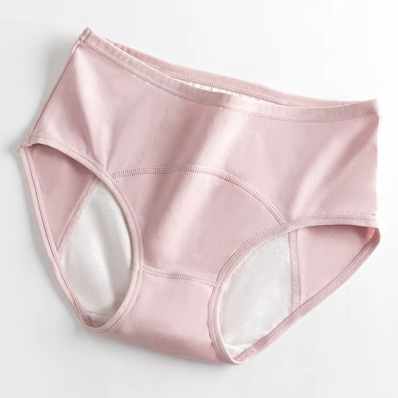 Culotte Menstruelle en Coton pour Femme, Sous-Vêtement Étanche, Respirant, Taille Haute, Grande Tail