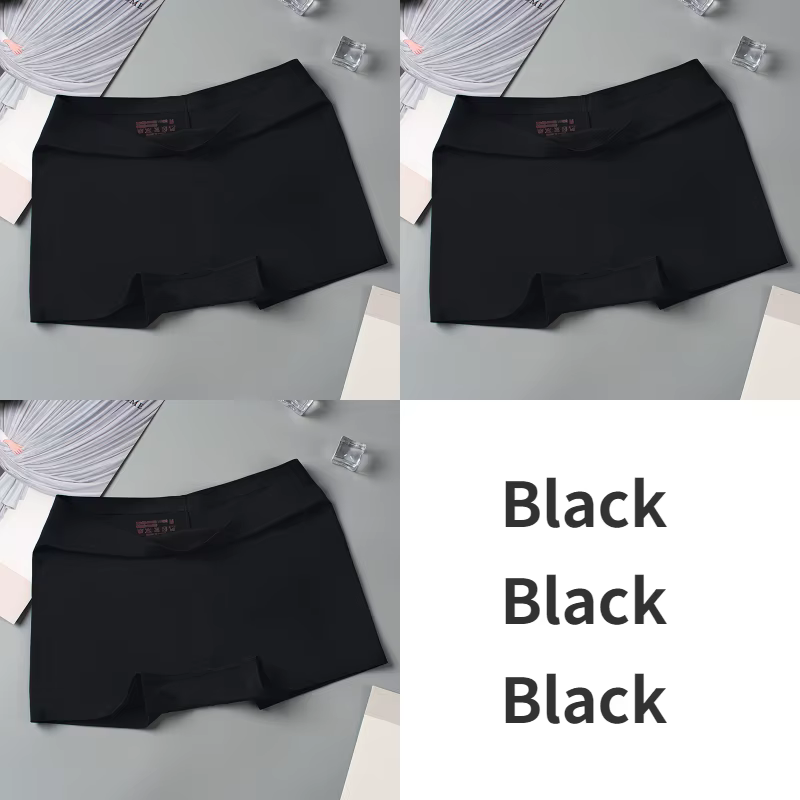 3 pièces culottes femmes doux sous-vêtements féminins soie Boyshorts femmes Boxer Shorts dames Linge
