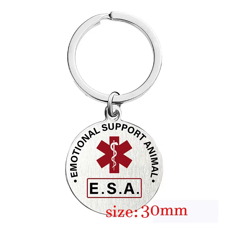 Service Pet ID Tag- Emotional Support Animal (ESA) Red Medical SACSymdakens and Federal Protection C