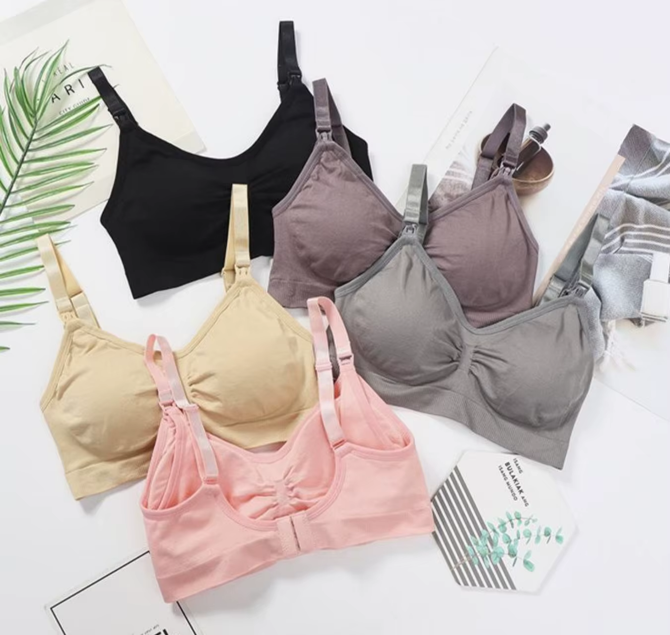 Soutien-gorge d'allaitement en coton sans couture, soutiens-gorge d'allaitement, soutien-gorge push-