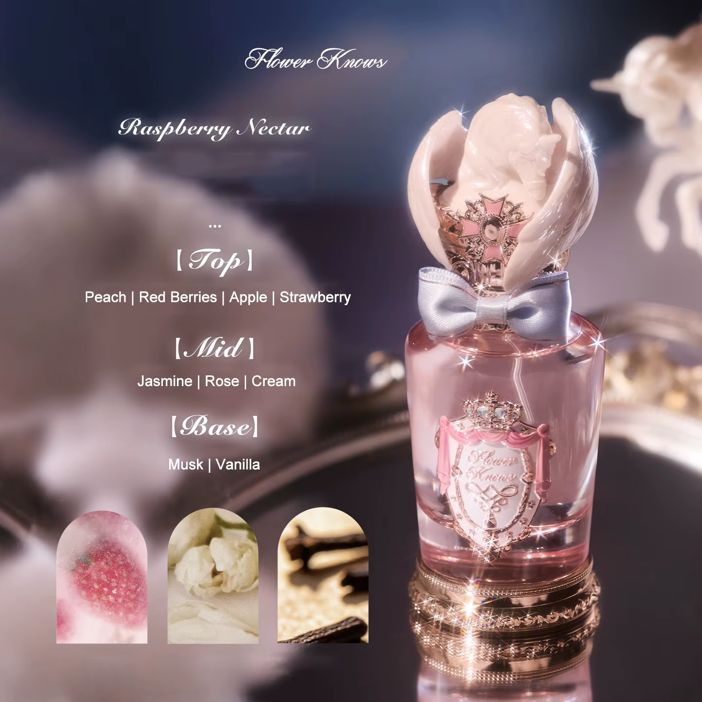 Parfum Flower Knows Knight Unicorn Vegan Longue Tenue Doux Confiture de Baies Rouges Fruité Floral F