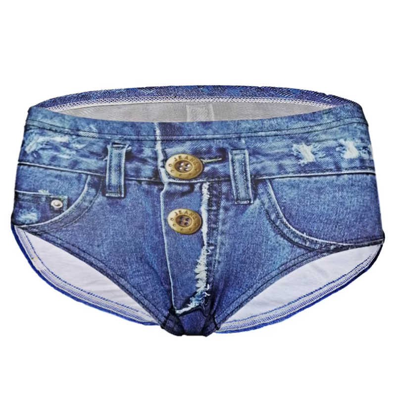 Culottes classiques en jean bleu personnalisées pour femmes – Confortables et respirantes