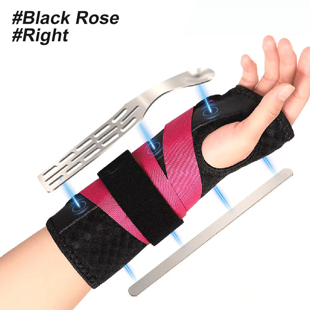 Attelle de nuit pour le syndrome du canal carpien, stabilisateur de poignet réglable avec 2 éclisses