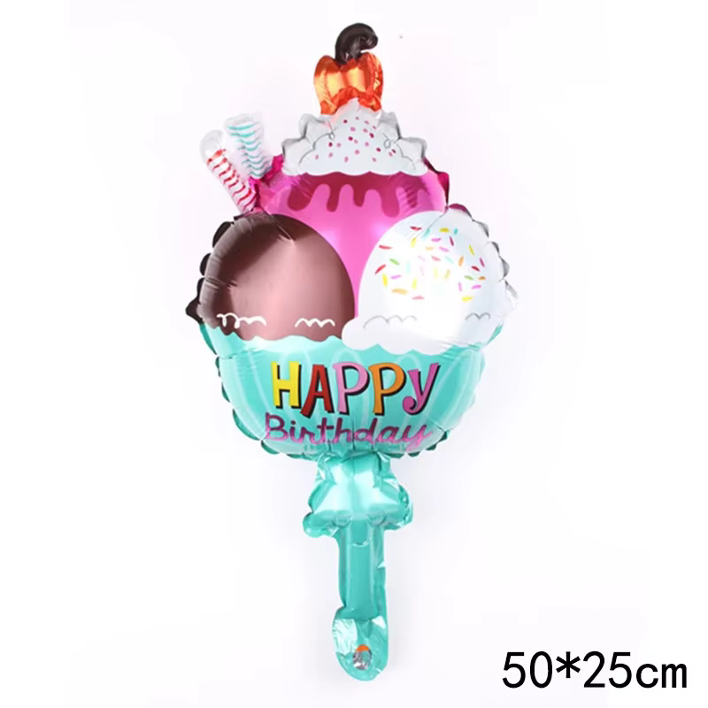 Ballons en aluminium en forme de crème glacée pour fête prénatale et anniversaire, décorations color