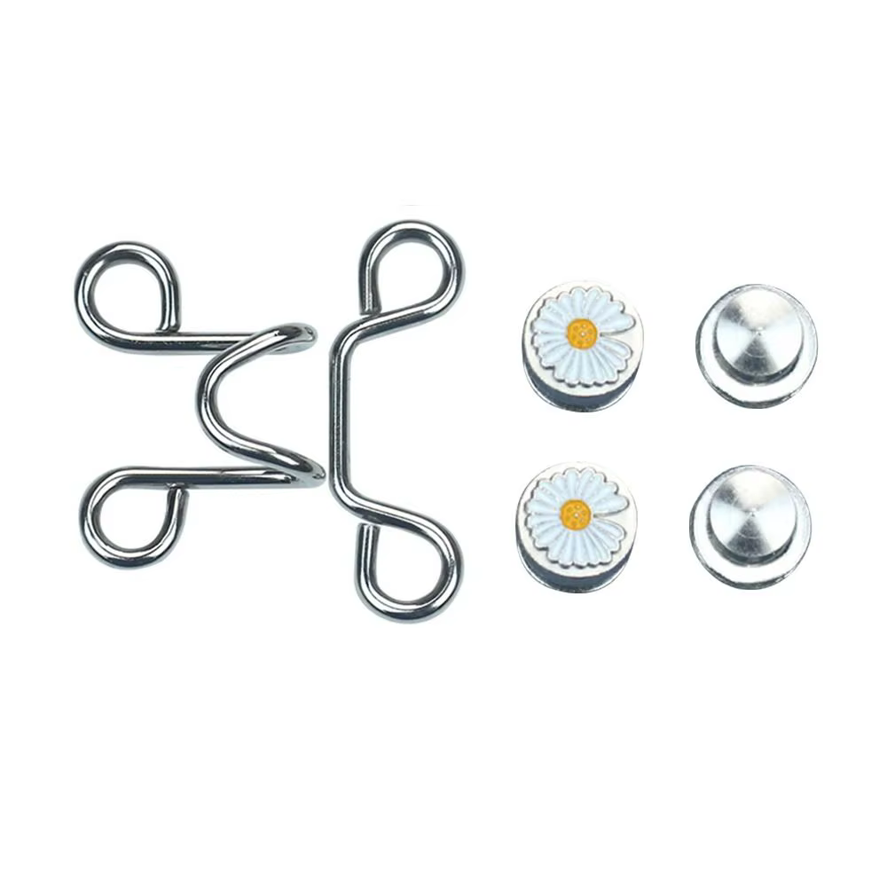 Fermoir de taille réglable pour pantalon, épingles à bouton Jean, pince à bouton pour pantalon, pas