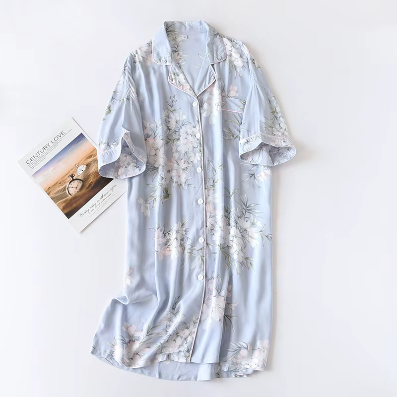 Jupes de pyjama pour femmes, revers en coton, coupe ample, vêtements de maison, printemps et été, vê