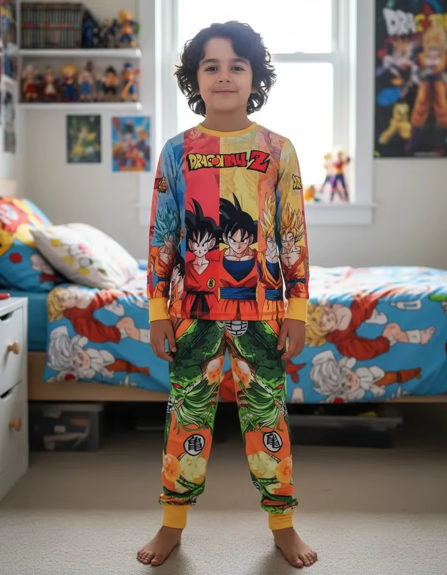 Nouveaux ensembles pyjama Bandai Dragon Ball Z 2026 pour adultes, enfants et couples – T-shirt à man