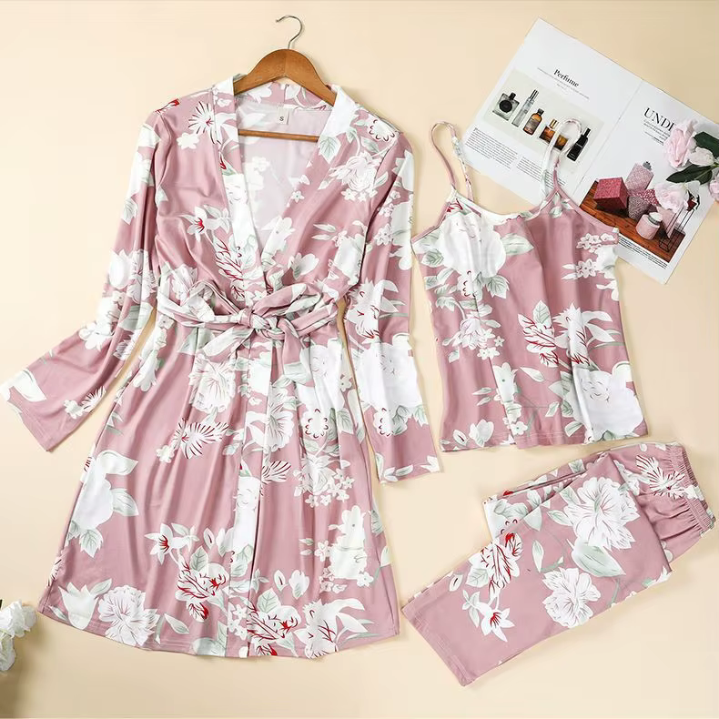 Ensemble pyjama 3 pièces pour femmes, vêtements de maison, Style fin, confortable, décontracté, Simp