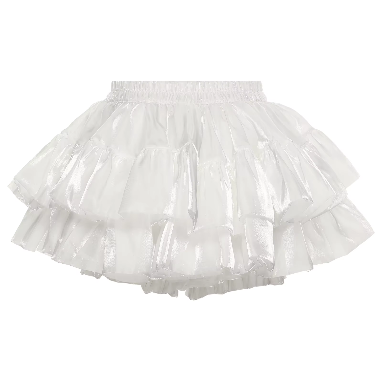 Jupe-culotte citrouille Lolita pour femmes, ourlet à volants, jupe intégrée, irisée, à plusieurs niv