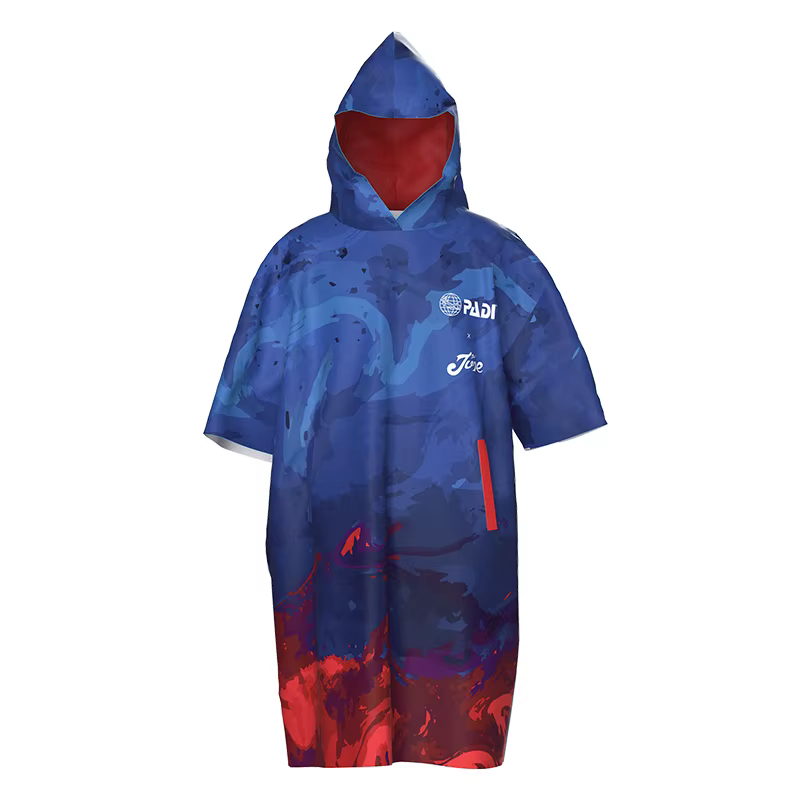 Serviette de Plongée NuJune X PADI Édition Limitée pour Hommes et Femmes, Poncho de Surf à Séchage R