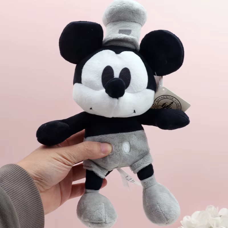 Peluche Mickey Mouse noire de 25cm, jouet en peluche, dessin animé, poupée Kawaii, décoration de cha