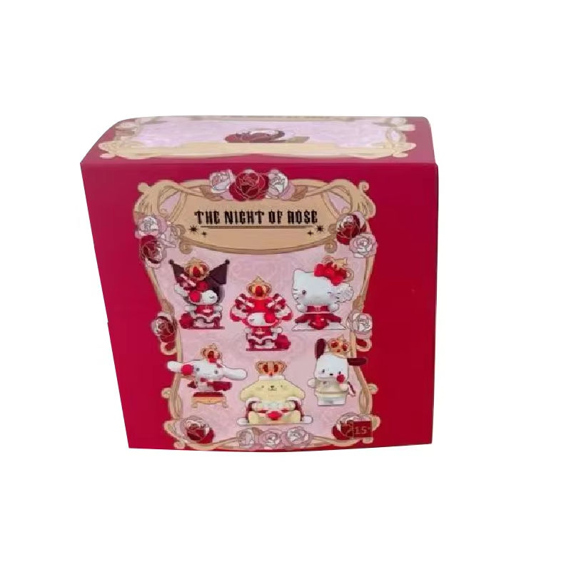 Figurines mystères des personnages Sanrio « Nuit de Roses » – Boîte surprise décorative en PVC pour 