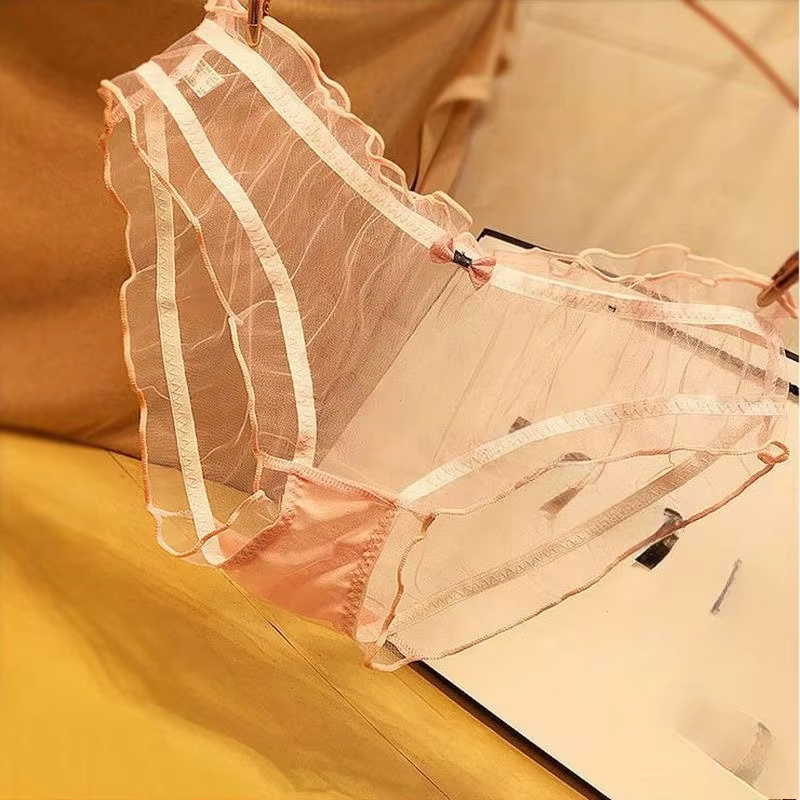 Culottes pour femmes, sous-vêtements sexy en dentelle et maille, slips fins pour l'été, nœud, taille