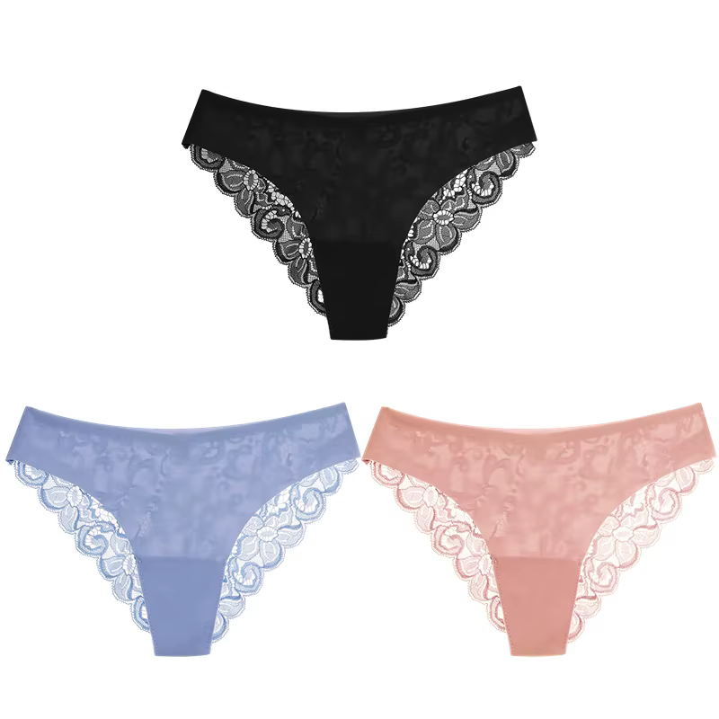TrowBridge 3 pièces ensemble de culottes pour femmes sous-vêtements en dentelle douce Lingerie en Sa