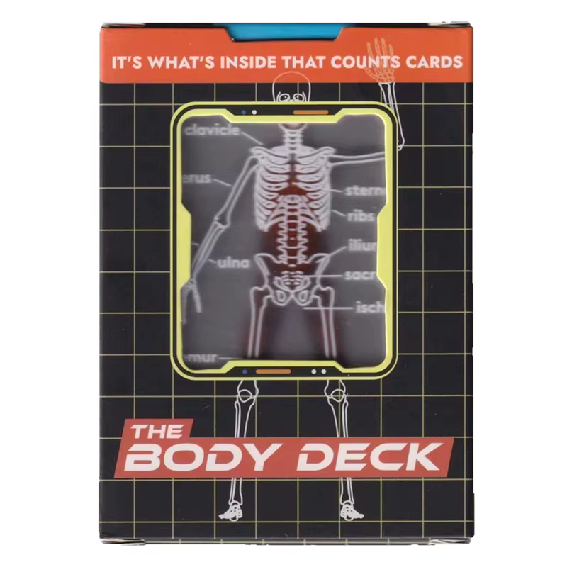 Cartes à jouer de pont corporel, cartes à jouer d'anatomie humaine intéressantes, jeu de cartes, fêt
