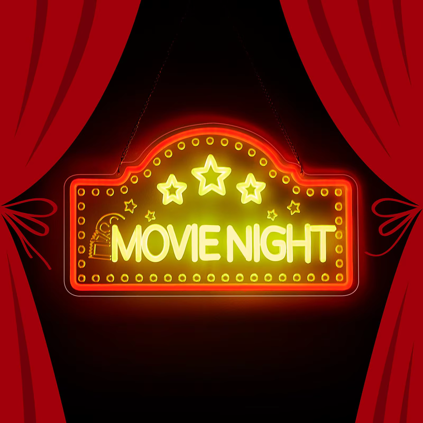Enseigne au néon LED Retisee Movie Night, lumières de cinéma, décoration murale, fête d'anniversaire