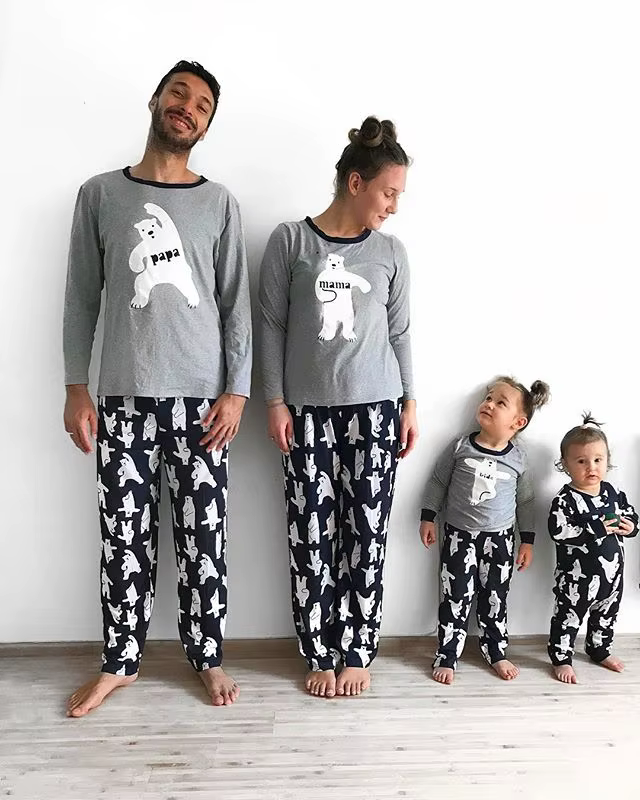 Pyjamas assortis pour la famille, ensemble 2 pièces/1 pièce, collection de vêtements de détente pour
