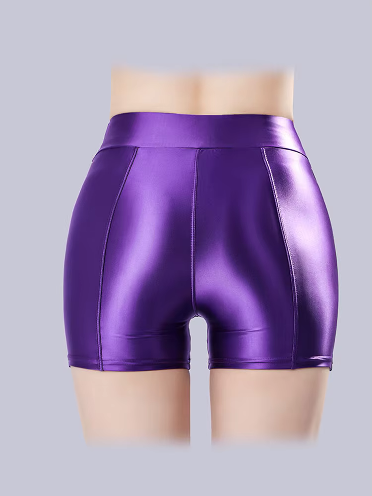 Short Sexy en Satin Lisse et Brcorporelle pour Femme, Vêtements Astronomiques, de Sécurité, à la Mod