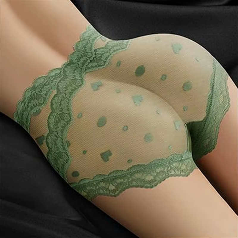 Dentelle Sexy sous-vêtements femmes culottes taille haute slips transparents Ropa intérieur Femenina