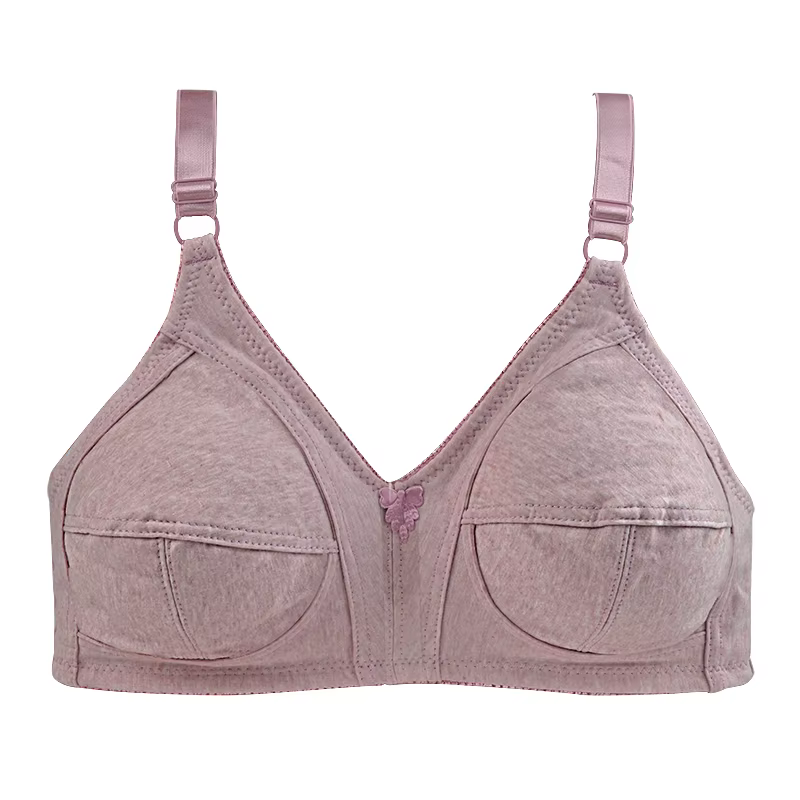 Soutien-gorge fin pour femmes, sans fil, en coton, confortable, grande taille 48C 46CD