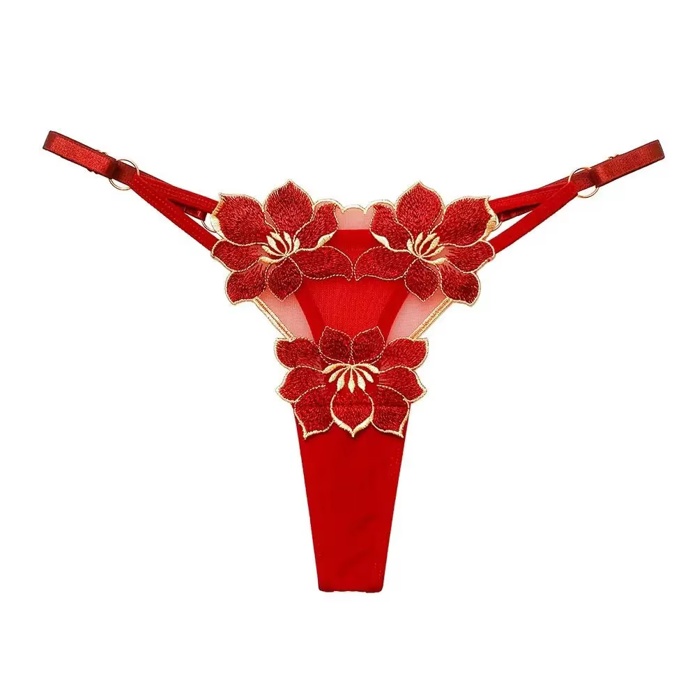 Lingerie tentation fleur transparente broderie pour filles sous-vêtements coréens femmes culottes T 