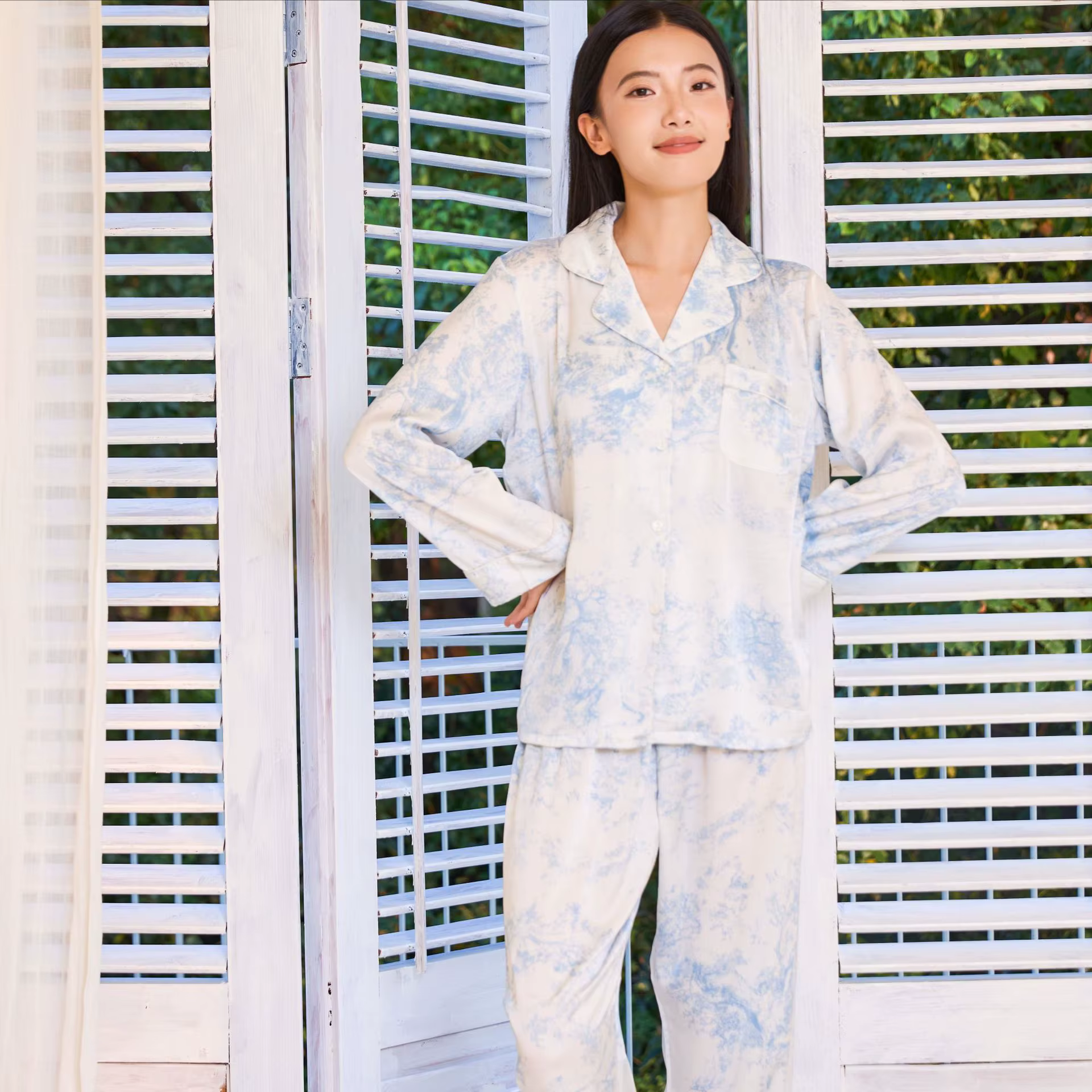 Ensemble de pyjama en satin soyeux pour femmes, vêtements de nuit élégants, vêtements de maison déco