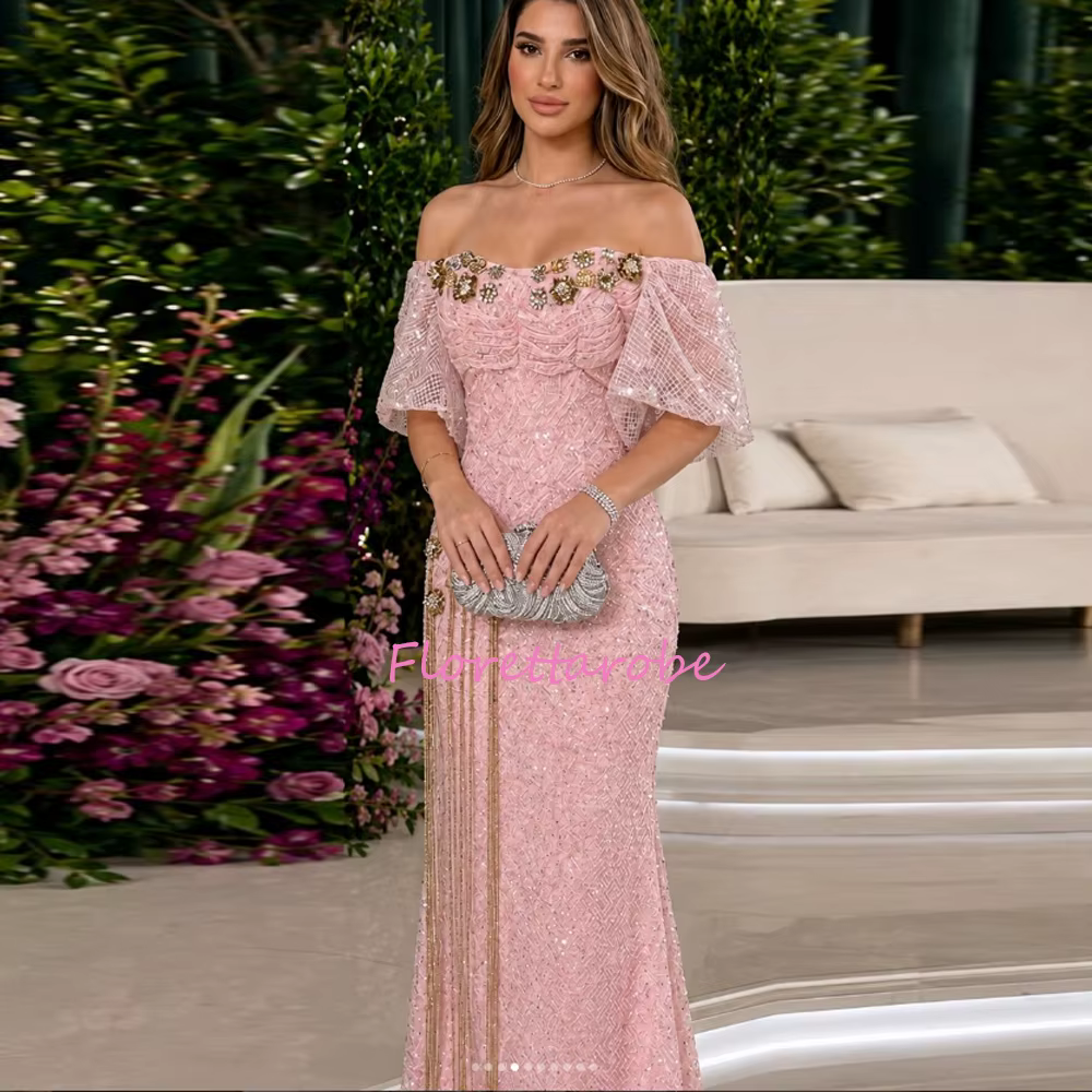 Robe de soirée corset rose tendance, élégante, pour femmes, personnalisée, romantique, avec des pail