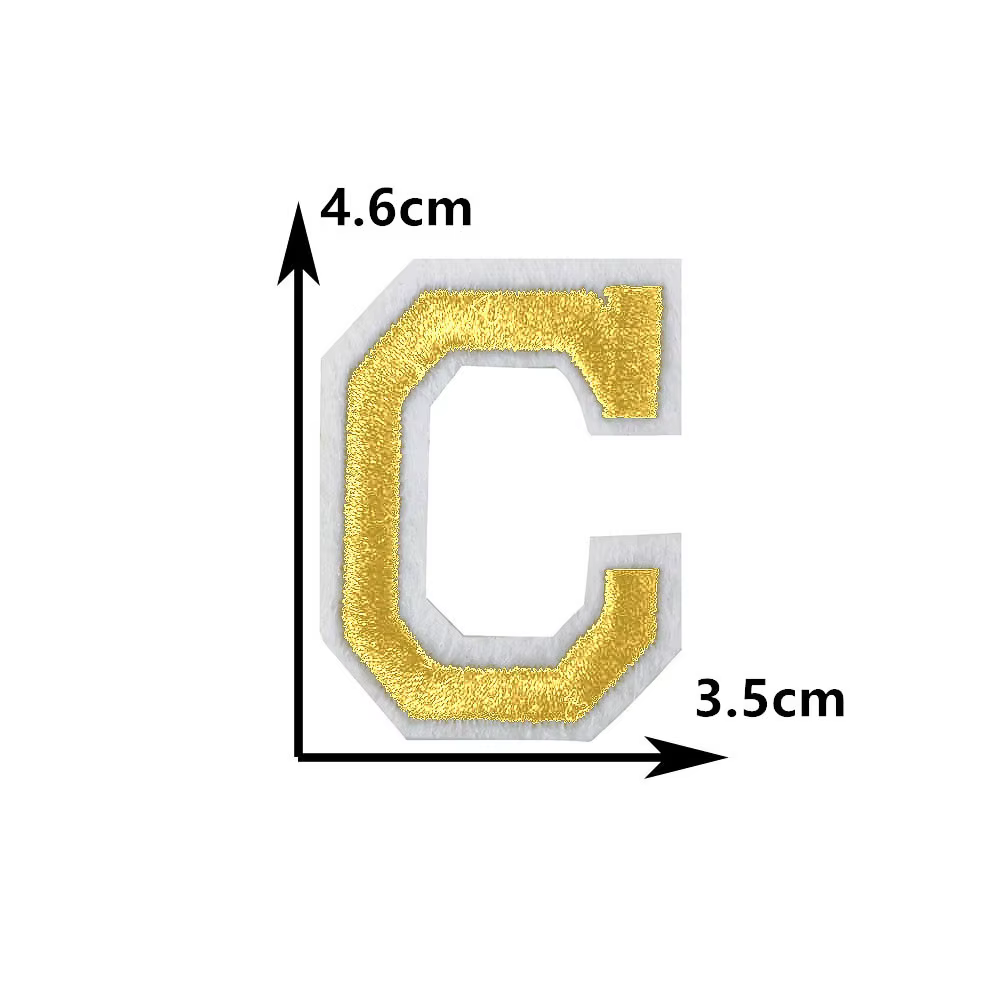 26 lettres en or anglais thermofusible adhésif repassage broderie Patch bricolage couture vêtements