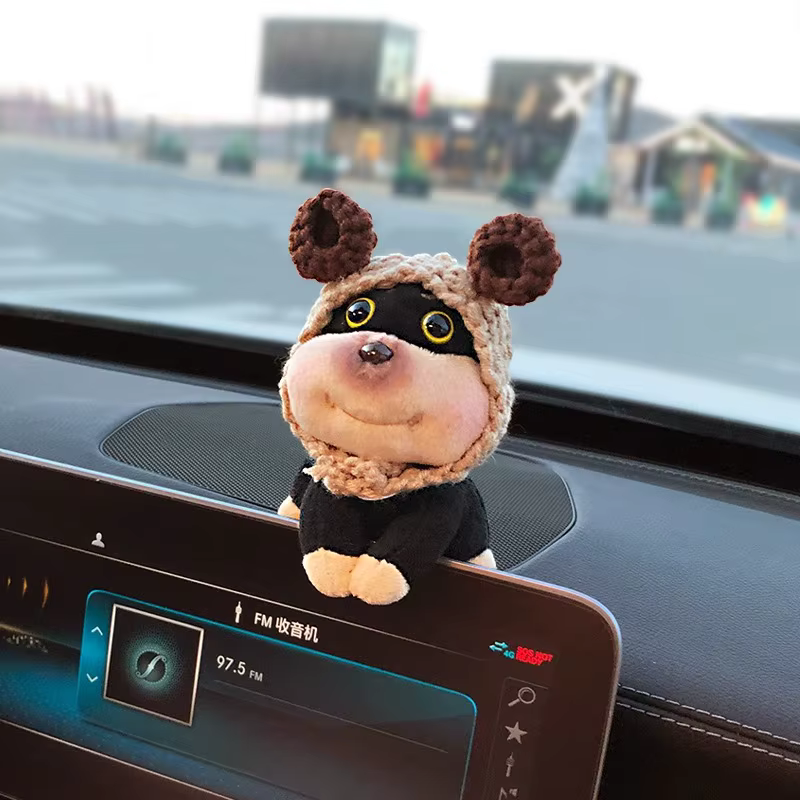 2025 nouvelle abeille chien voiture décoration ornement voiture console centrale écran couché poupée