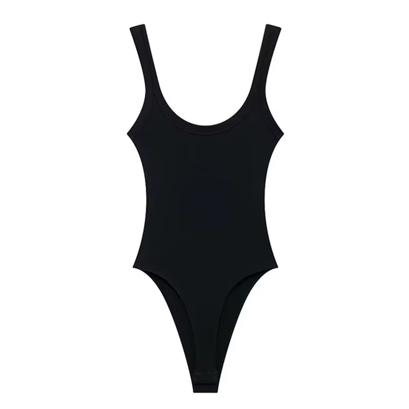 Body côtelé slim pour femmes, col rond, bretelles, bouton-pression, combishort féminin, mode Sexy
