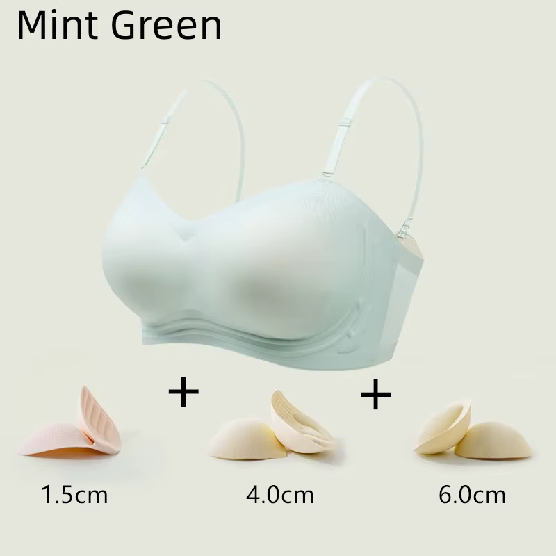 Soutien-gorge Push Up pour femmes, Bralette Sexy sans fil, doux, sans couture, confortable, froncé, 