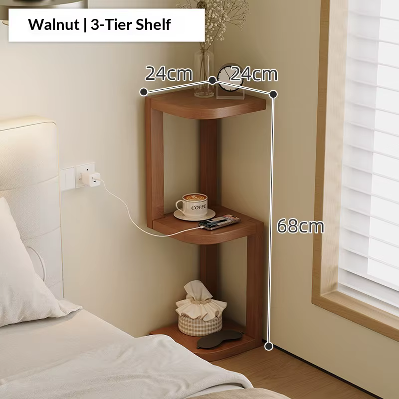 Table de chevet moderne minimaliste en bois avec 2 tiroirs de rangement, meuble de chambre à coucher