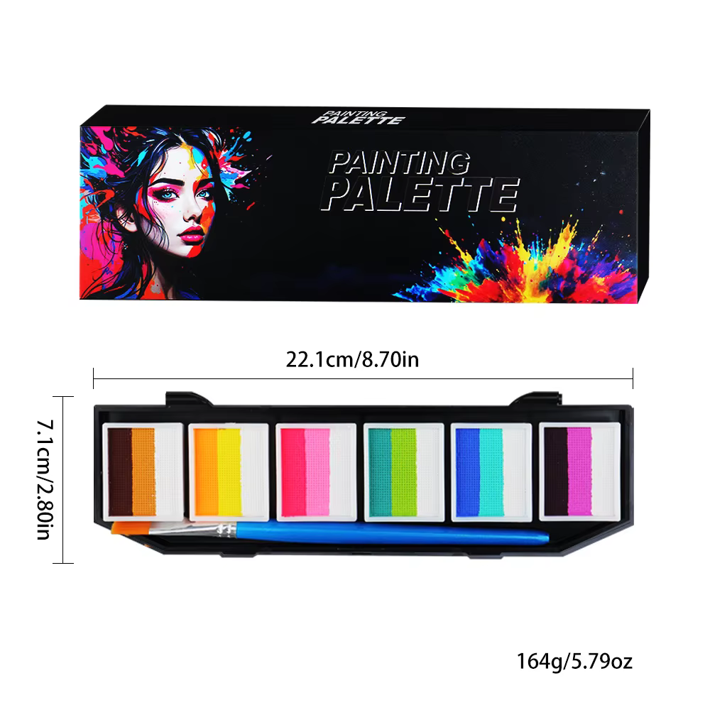 Peinture corporelle pour le visage à base d'eau ou enfants et adultes avec pinceau, Pigments de pein