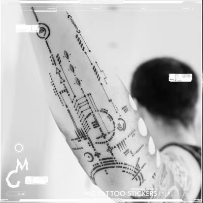 Tatouages Temporaires Durables et Imperméables pour Homme et Femme, Faux Tatouage de Circuit Corpore