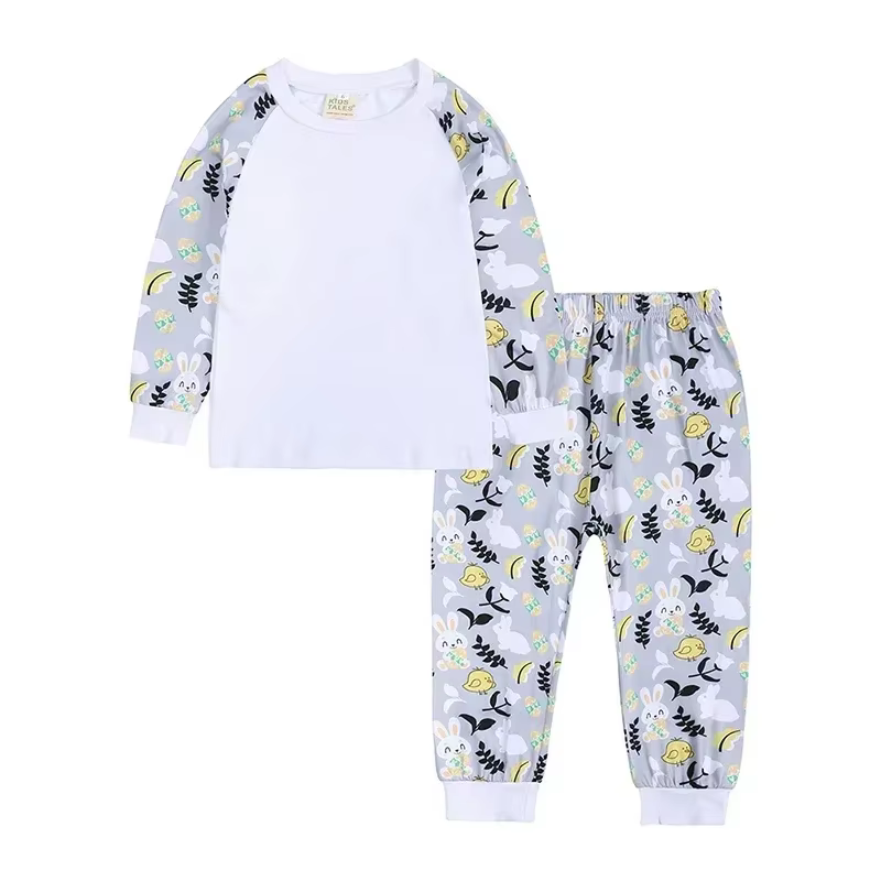 Ensembles de pyjamas College pour garçons et filles, vêtements de détente pour le jour de Pâques, ol