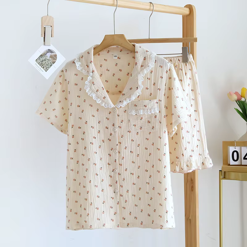 Vêtements de nuit en coton pour femmes, vêtements de printemps et d'été adaptés à porter à la maison