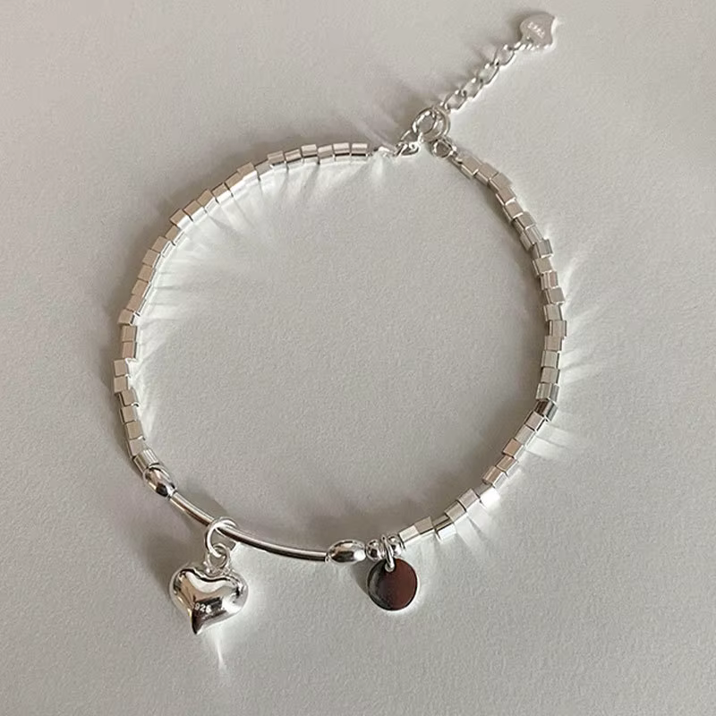 ANENJERY amour coeur coude Bracelet de perles pour les femmes Simple quotidien doux main bijoux acce