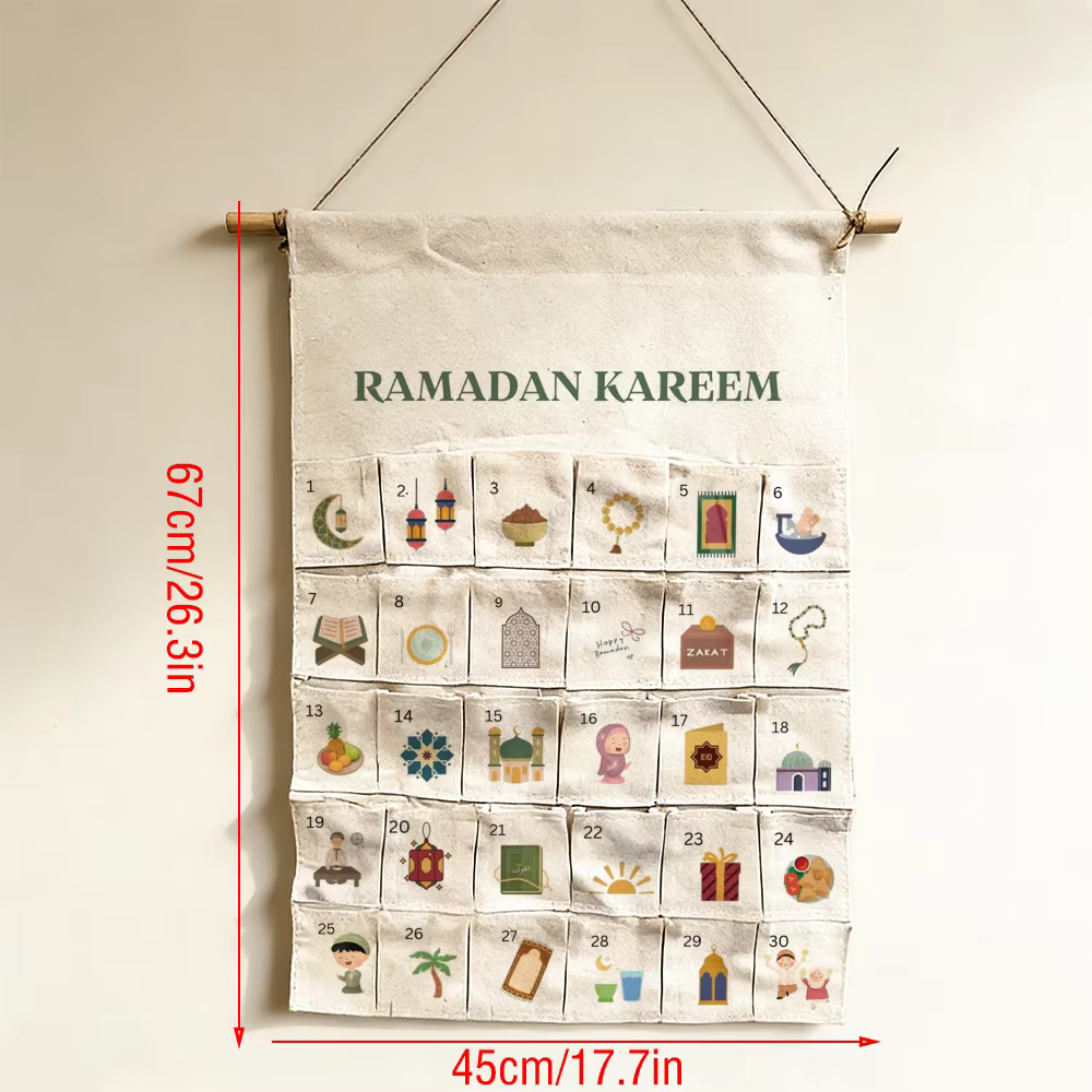 Ramadan Kareem compte à rebours calendrier de l'avent musulman islamique Eid al-fitr maison tenture