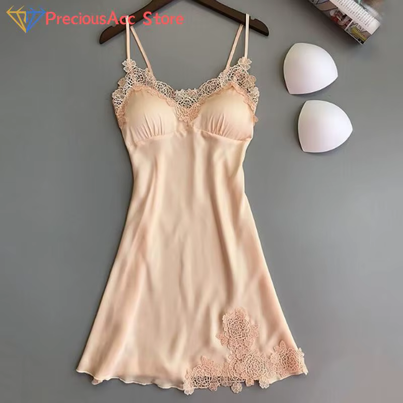 Chemise de nuit sexy en dentelle pour femmes, vêtements de nuit sexy, lingerie en patchwork, chemise