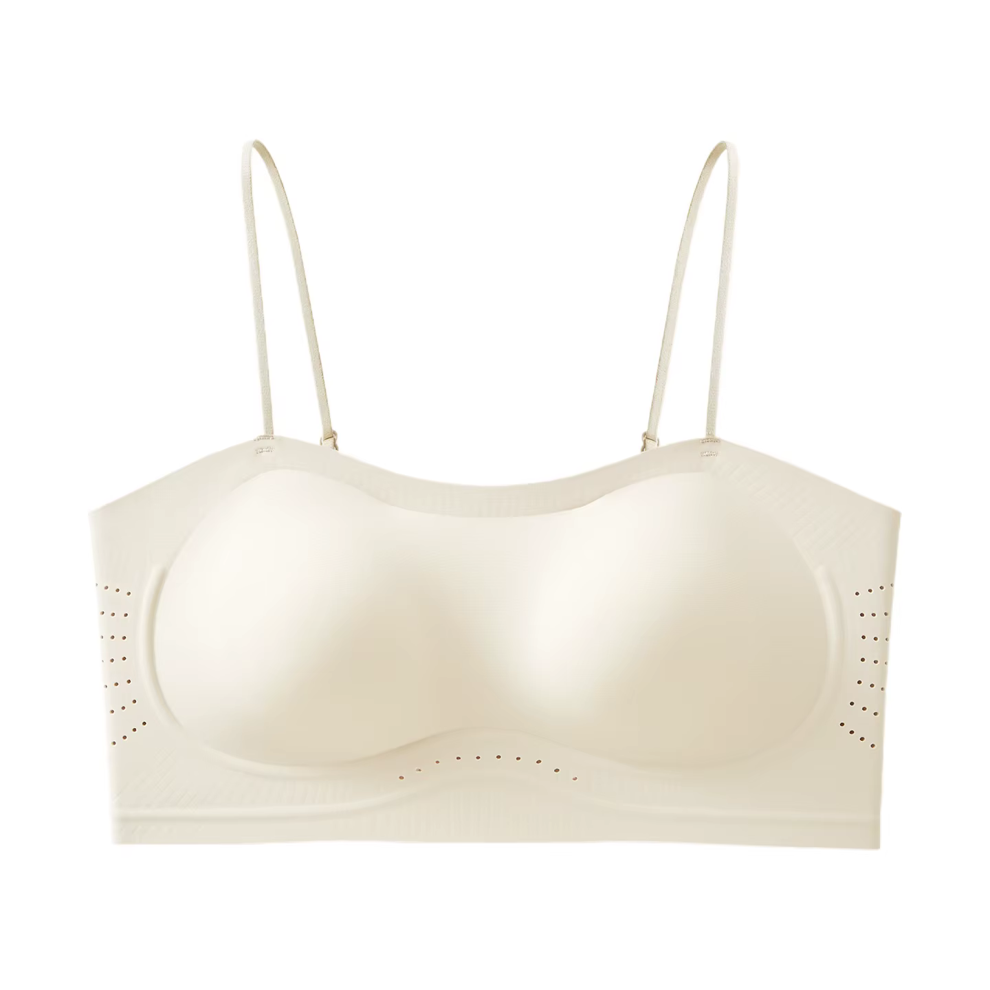 Soutien-gorge push-up à fines bretelles pour femme, sans couture, dos nu, type bandeau, rembourré, s